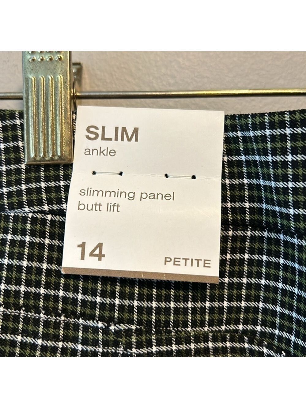 Cleo Plaid Slim Ankle Trouser Pant NWT - Picture 4 of 13